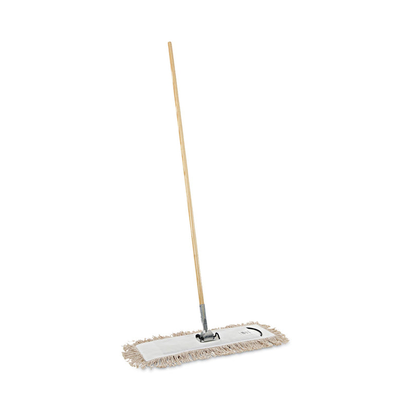 Boardwalk Cotton Dry Mopping Kit, 24 x 5 Natural Cotton Head, 60" Natural Wood Handle