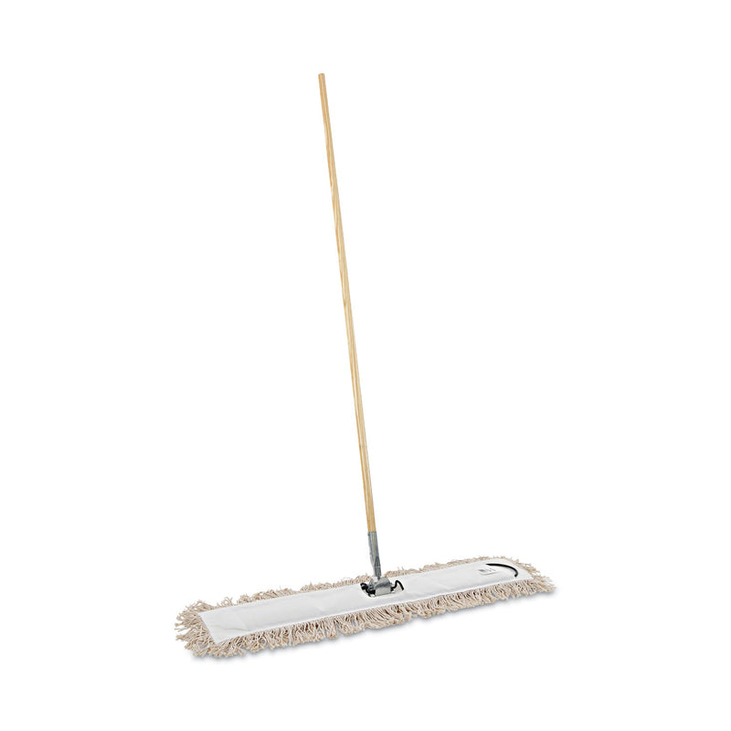 Boardwalk Cotton Dry Mopping Kit, 36 x 5 Natural Cotton Head, 60" Natural Wood Handle