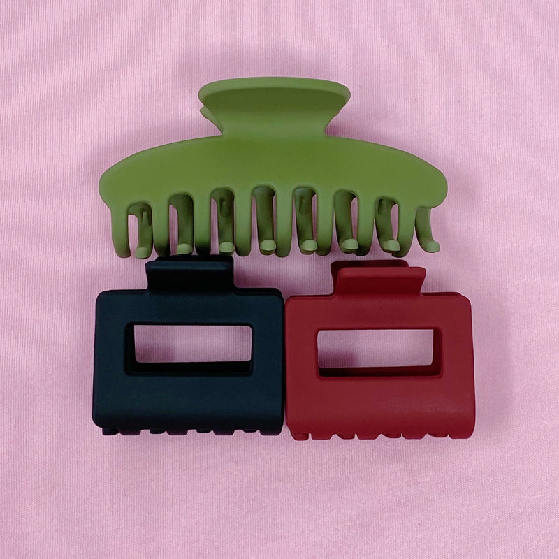 Matte Muted Hair Claw Set