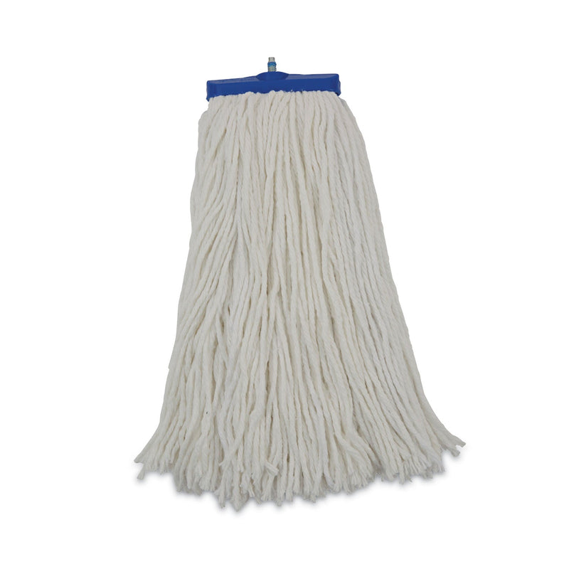 Boardwalk Cut-End Lie-Flat Mop Head, Rayon, 16oz, White, 12/Carton