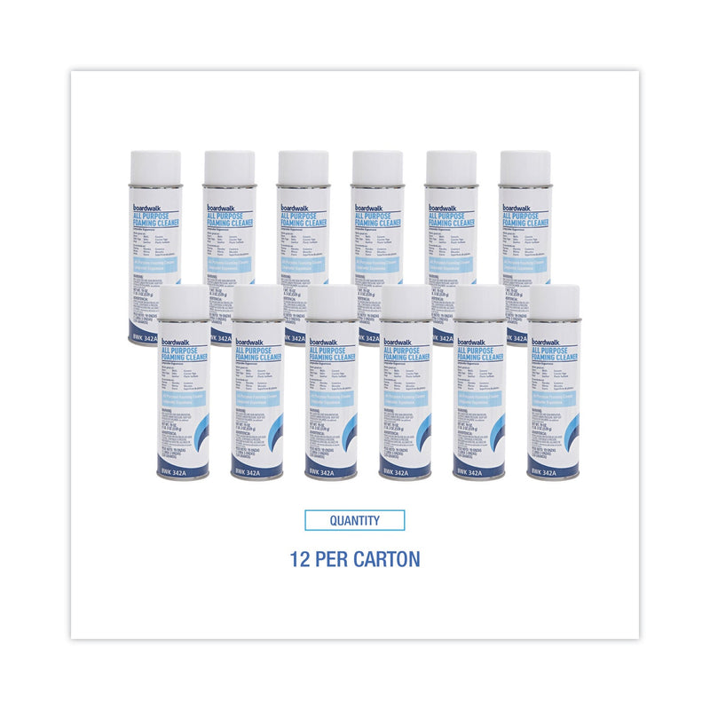 Boardwalk All-Purpose Foaming Cleaner w/Ammonia, 19 oz Aerosol Spray, 12/Carton