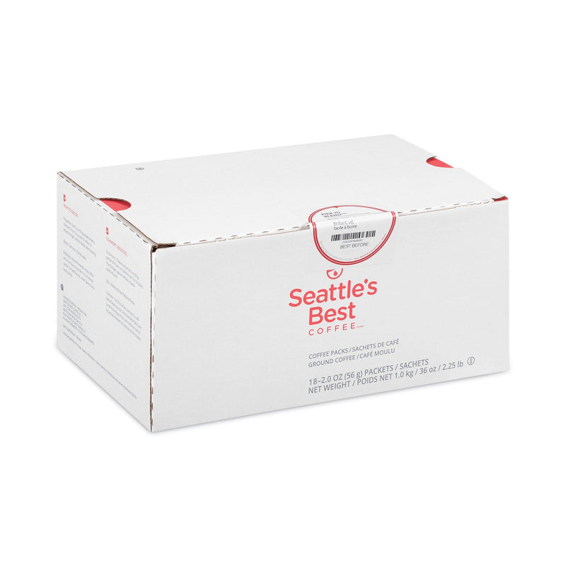 Seattle's Best Premeasured Coffee Packs, Pier 70 Blend, 2.1 oz Packet, 72/Box