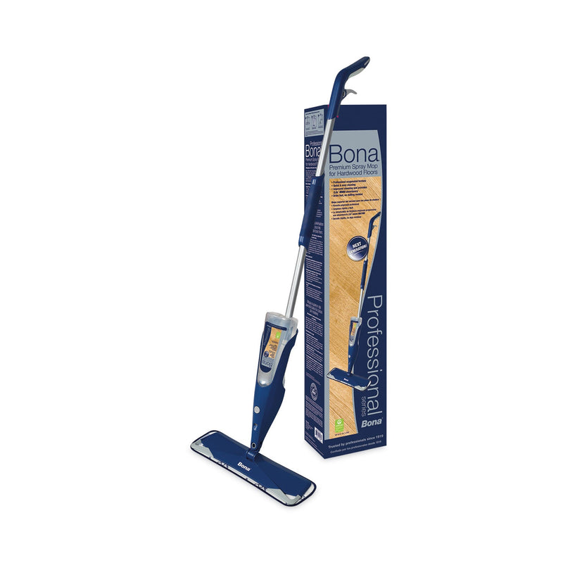 Bona Hardwood Floor Mop, 15" Wide Microfiber Head, 52" Blue Plastic/Steel Handle