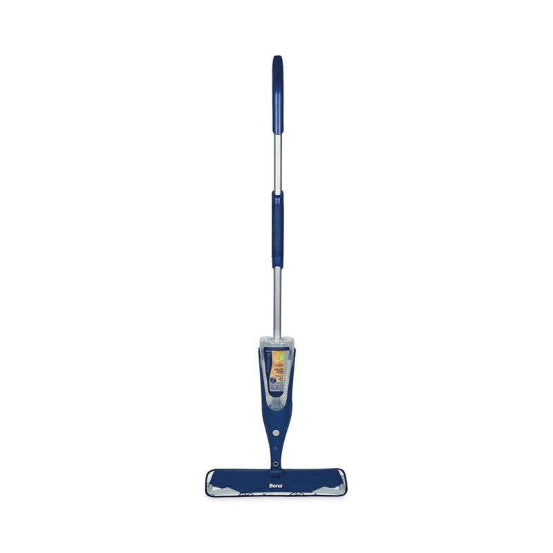 Bona Hardwood Floor Mop, 15" Wide Microfiber Head, 52" Blue Plastic/Steel Handle