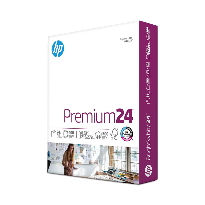 HP Papers Premium24 Paper, 98 Bright, 24 lb Bond Weight, 8.5 x 11, Ultra White, 500/Ream