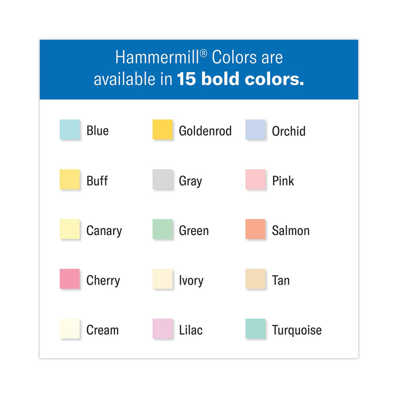 Hammermill Colors Print Paper, 20 lb Bond Weight, 8.5 x 11, Green, 500/Ream