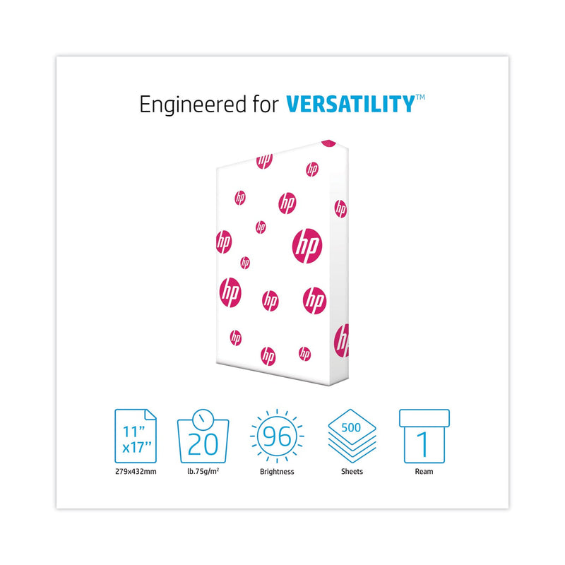 HP Papers MultiPurpose20 Paper, 96 Bright, 20 lb Bond Weight, 11 x 17, White, 500/Ream