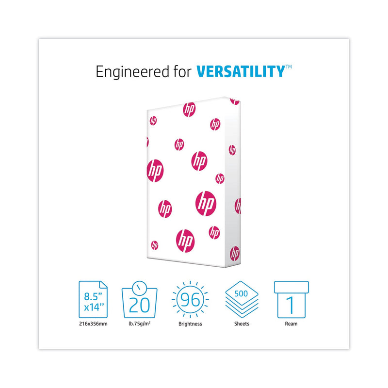 HP Papers MultiPurpose20 Paper, 96 Bright, 20 lb Bond Weight, 8.5 x 14, White, 500/Ream