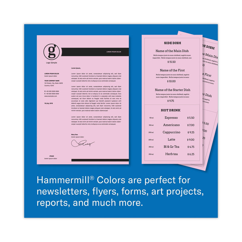 Hammermill Colors Print Paper, 20 lb Bond Weight, 8.5 x 11, Lilac, 500 Sheets/Ream, 10 Reams/Carton