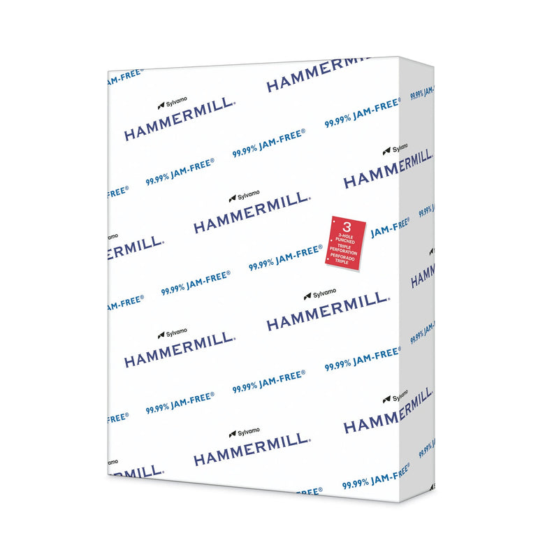 Hammermill Copy Plus Print Paper, 92 Bright, 3-Hole, 20 lb Bond Weight, 8.5 x 11, White, 500/Ream