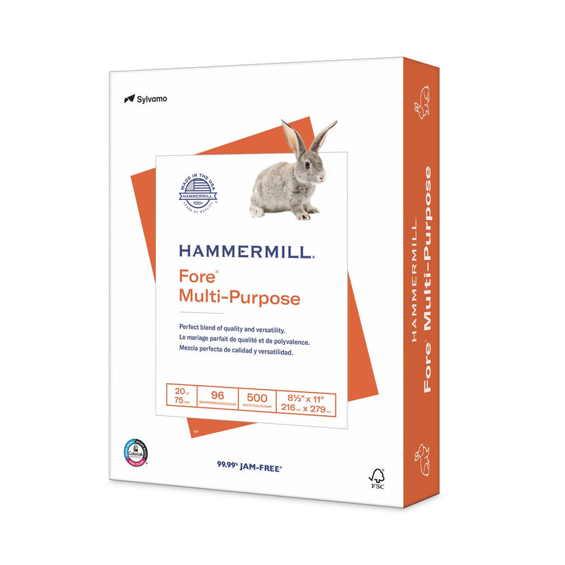 Hammermill Fore Multipurpose Print Paper, 96 Bright, 20 lb Bond Weight, 8.5 x 11, White, 500 Sheets/Ream