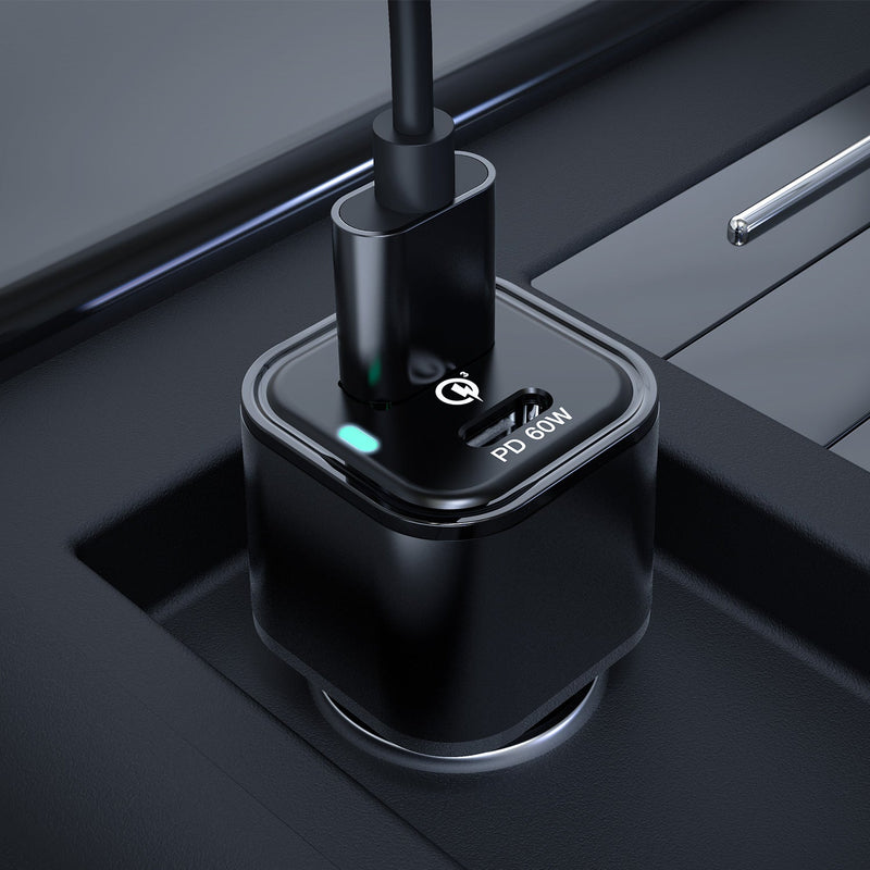 REXING JETSPEED Black 78W PowerDelivery+ USB-C/USB Car Charger with Cables