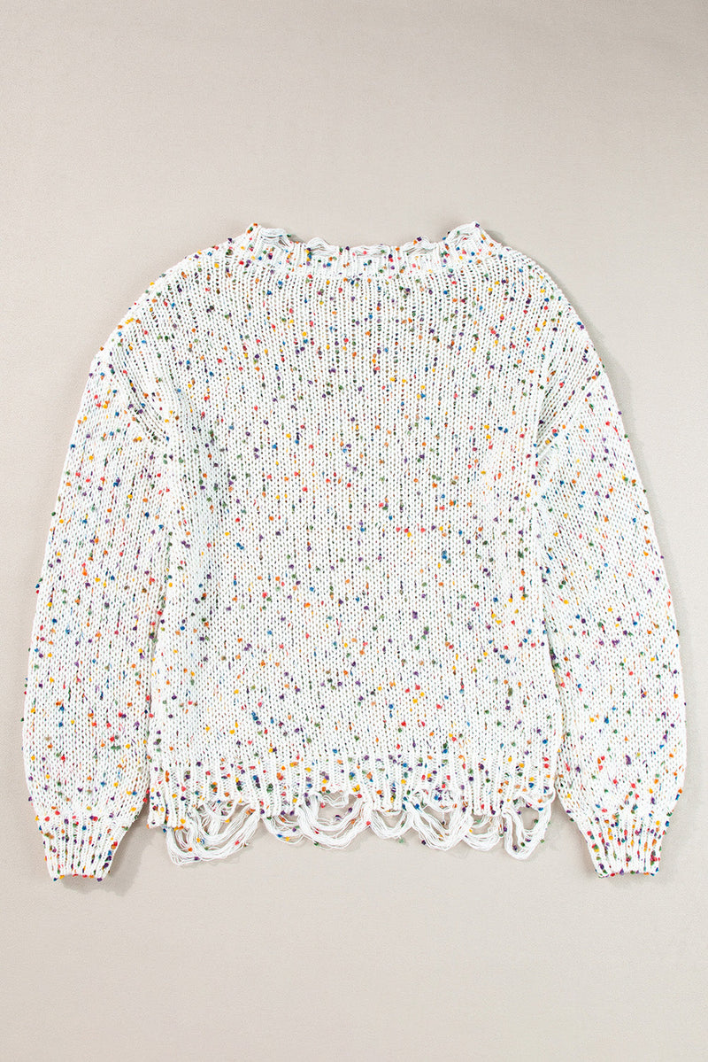 Isabel Confetti Distressed Knit Sweater