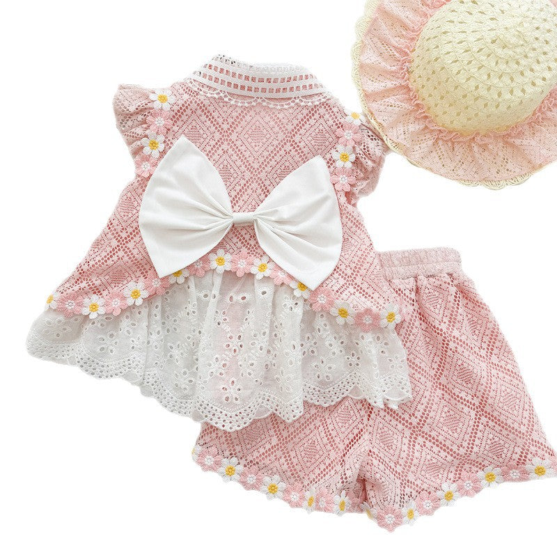 Summer Korean-style Sweet And Stylish Two-piece Set For Baby Girls