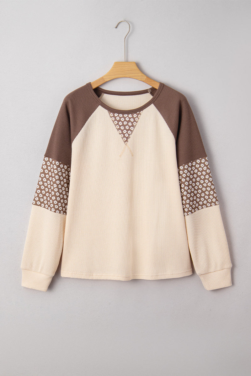 Emmeline Patchwork Color Block Long Sleeve Top