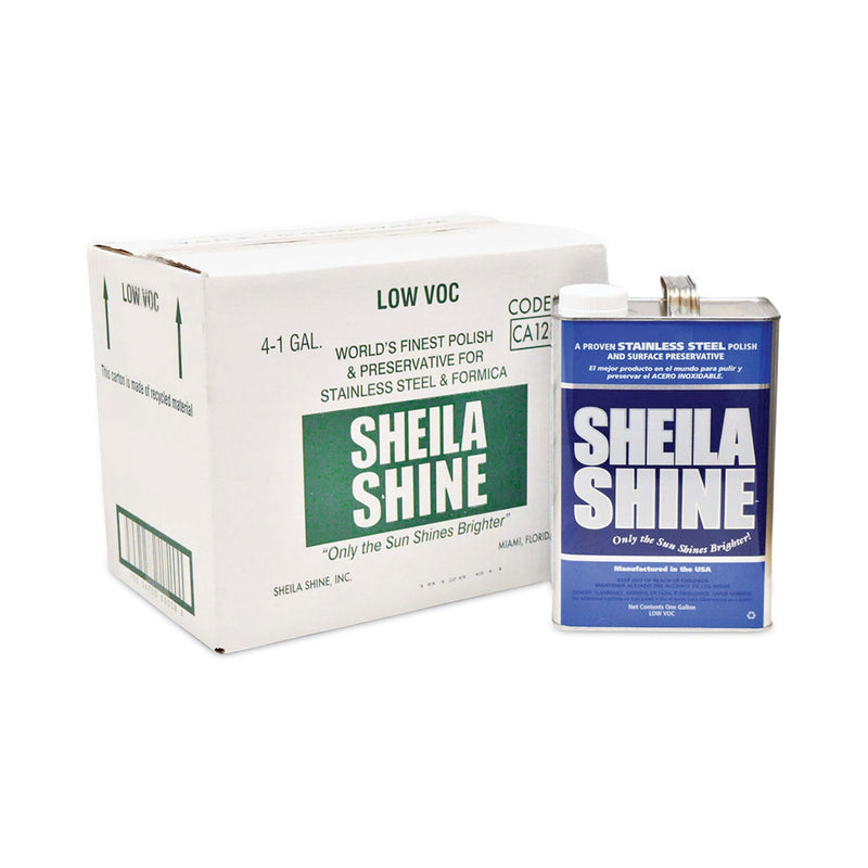 Sheila Shine Low VOC Stainless Steel Cleaner and Polish, 1 gal Can, 4/Carton