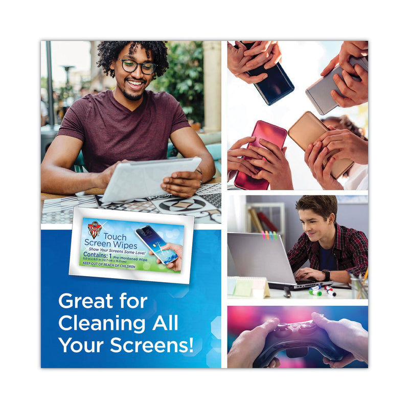 Dust-Off Touch Screen Wipes, 5 x 6, Citrus, 200 Individual Foil Packets in an Easy Grab Jar