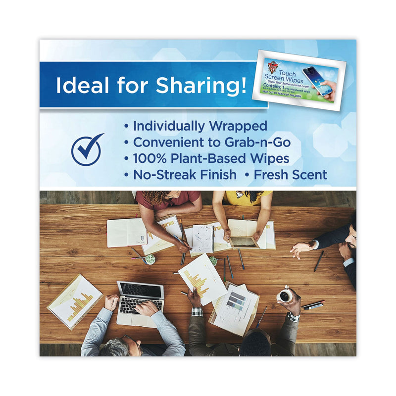 Dust-Off Touch Screen Wipes, 5 x 6, Citrus, 200 Individual Foil Packets in an Easy Grab Jar