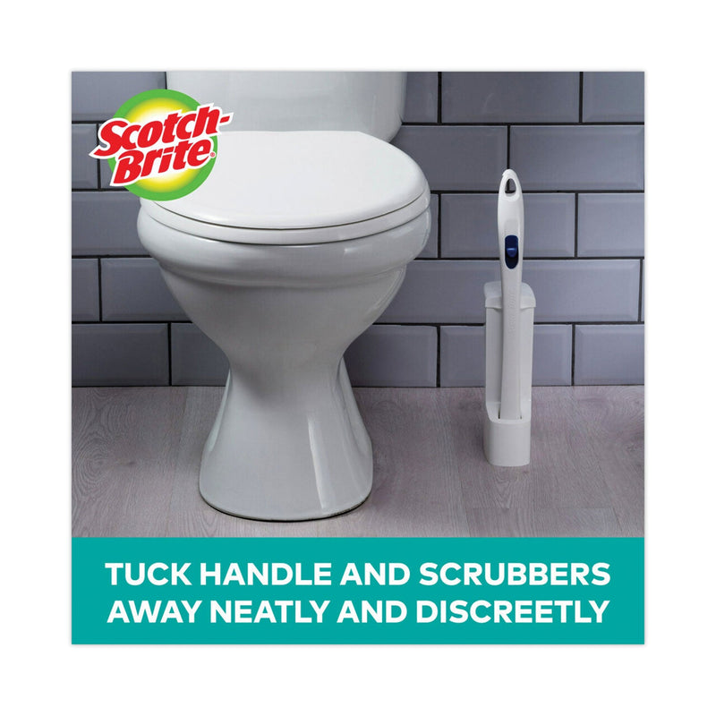 Scotch-Brite Toilet Scrubber Starter Kit, 1 Handle and 5 Scrubbers, White/Blue