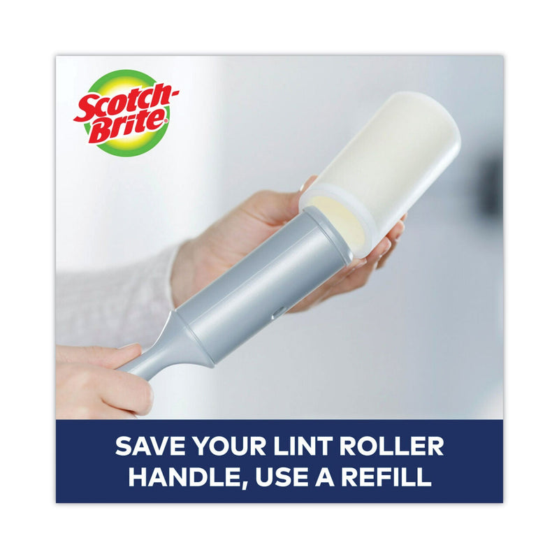 Scotch-Brite Lint Roller, Extra Sticky, Heavy-Duty Handlle, 48 Sheets/Roll