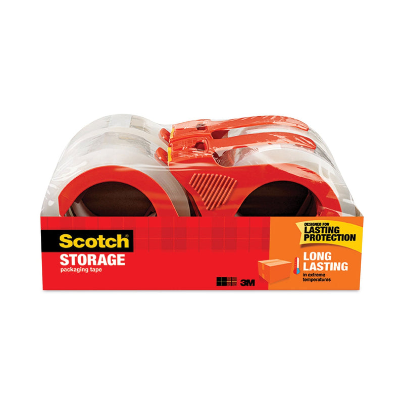 Scotch Storage Tape with Dispenser, 3" Core, 1.88" x 38.2 yds, Clear, 4/Pack