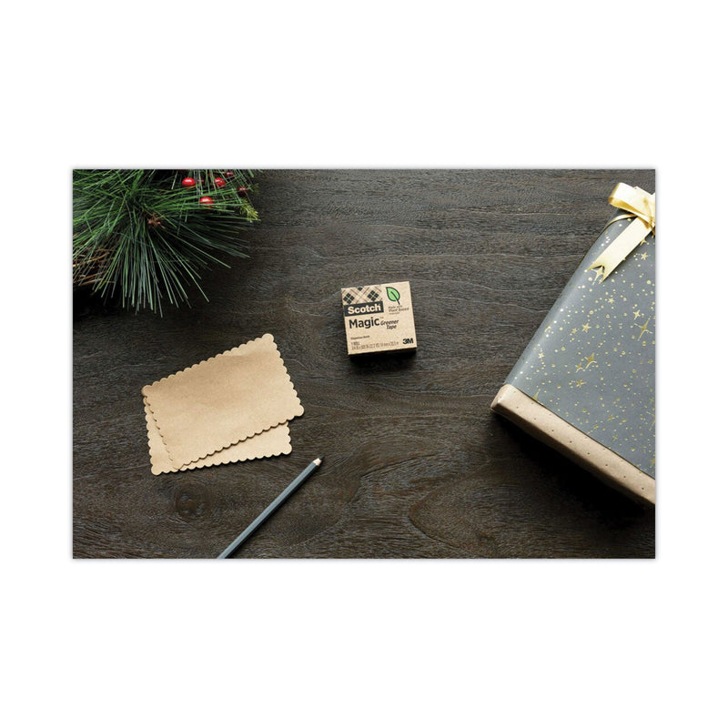 Scotch Magic Greener Tape with C38 Dispenser, 1" Core, 0.75" x 75 ft, Clear, 6/Pack