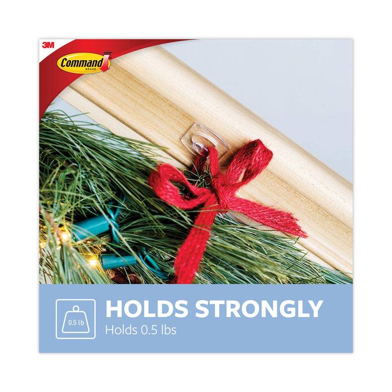 Command Clear Hooks and Strips, Plastic, Mini, 18 Hooks and 24 Strips/Pack