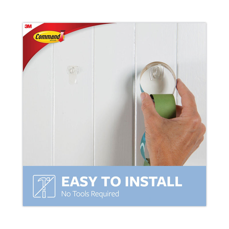 Command Clear Hooks and Strips, Plastic, Mini, 18 Hooks and 24 Strips/Pack