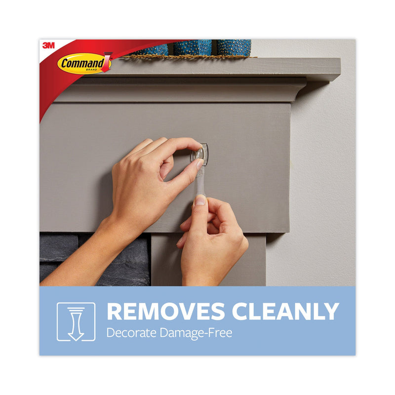 Command Clear Hooks and Strips, Plastic, Mini, 6 Hooks and 8 Strips/Pack