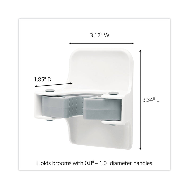 Command Broom Gripper, 3.12w x 1.85d x 3.34h, White/Gray, 6 Grippers/16 Strips/Pack