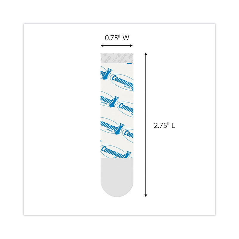 Command Refill Strips, Removable, Holds Up to 2 lbs, 0.63 x 1.75, Clear, 9/Pack