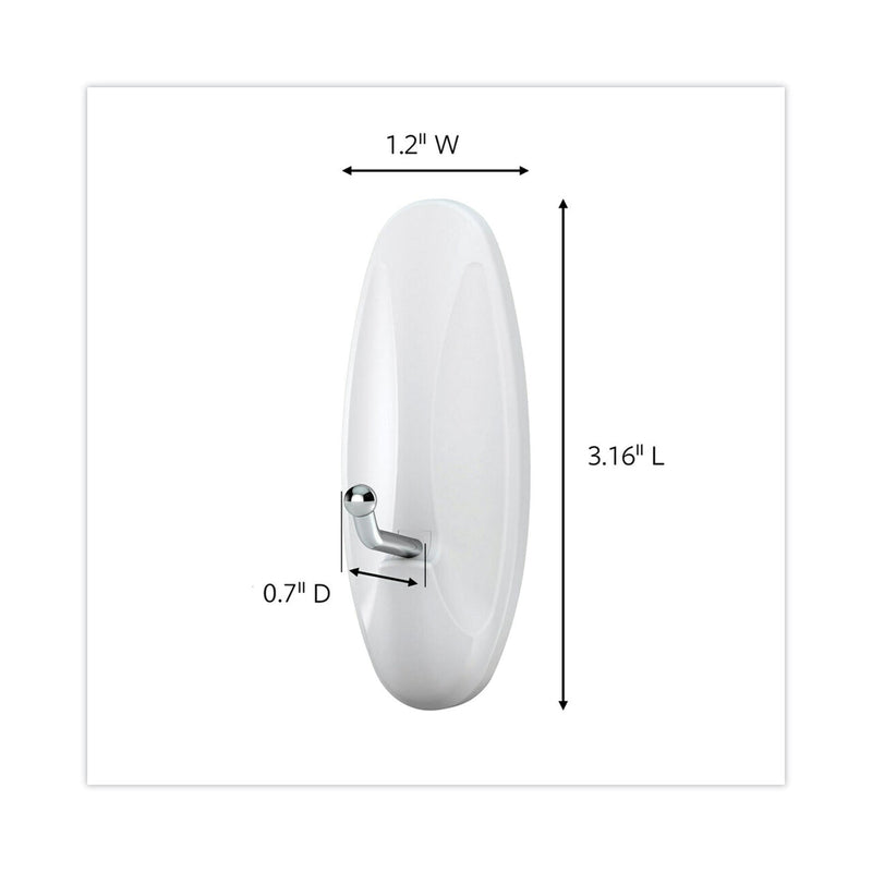 Command General Purpose Wire Hooks, Medium, 3 b Cap, White, 2 Hooks and 4 Strips/Pack