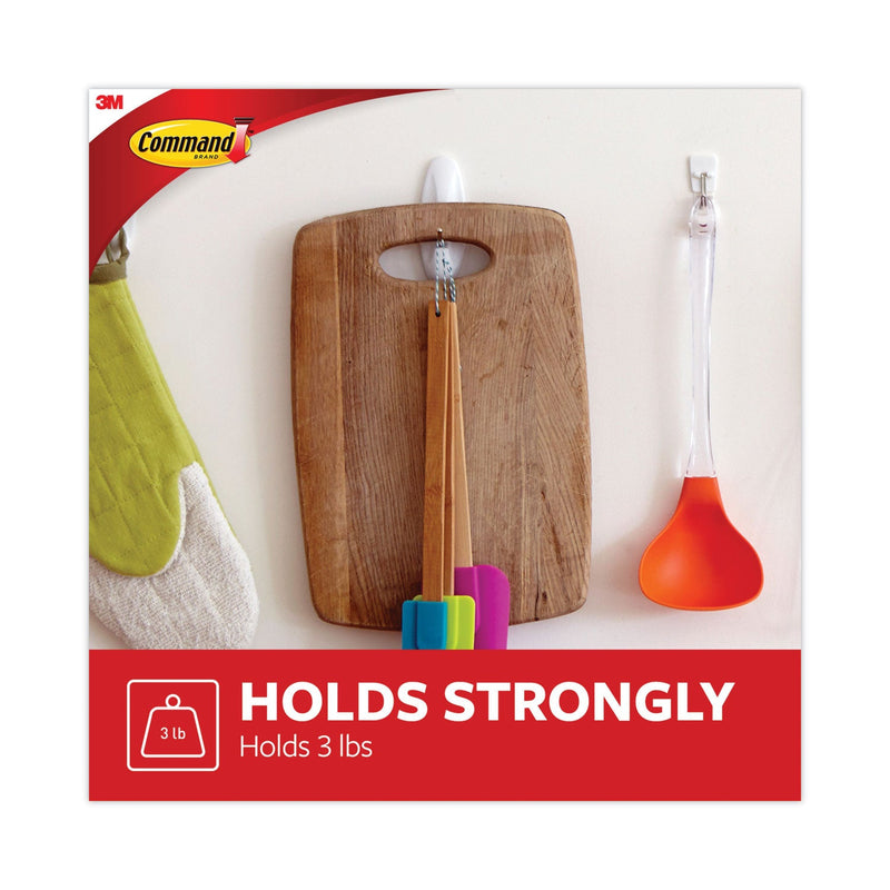 Command General Purpose Wire Hooks, Medium, 3 b Cap, White, 2 Hooks and 4 Strips/Pack