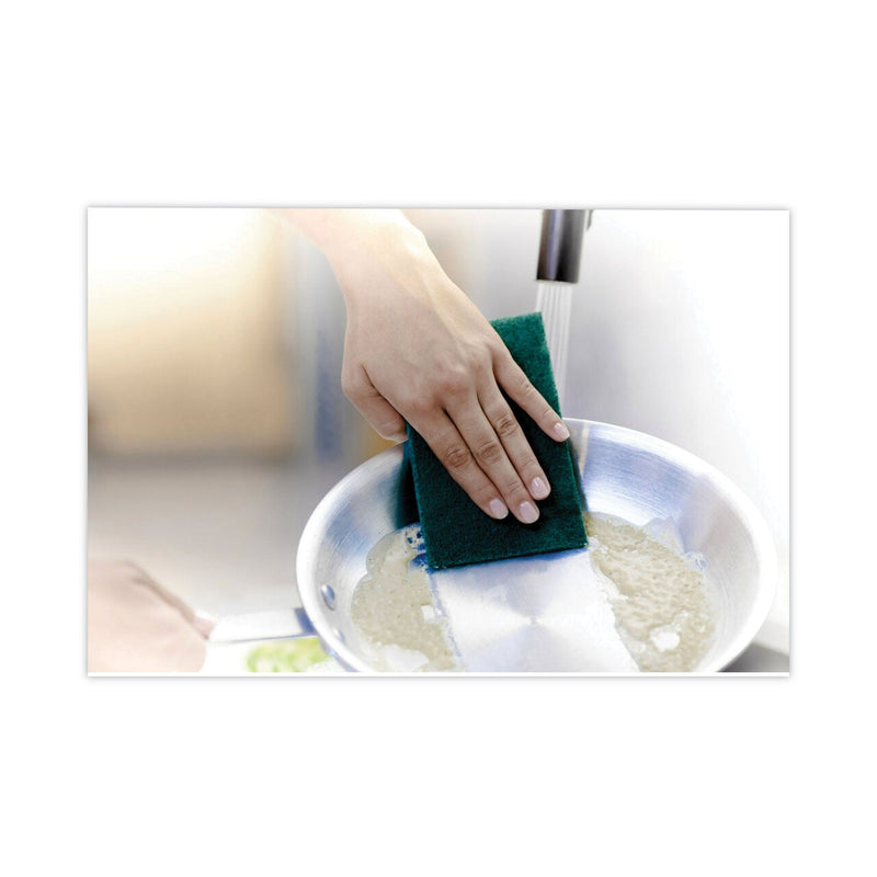 Scotch-Brite Heavy-Duty Scour Pad, 3.8 x 6, Green, 10/Carton