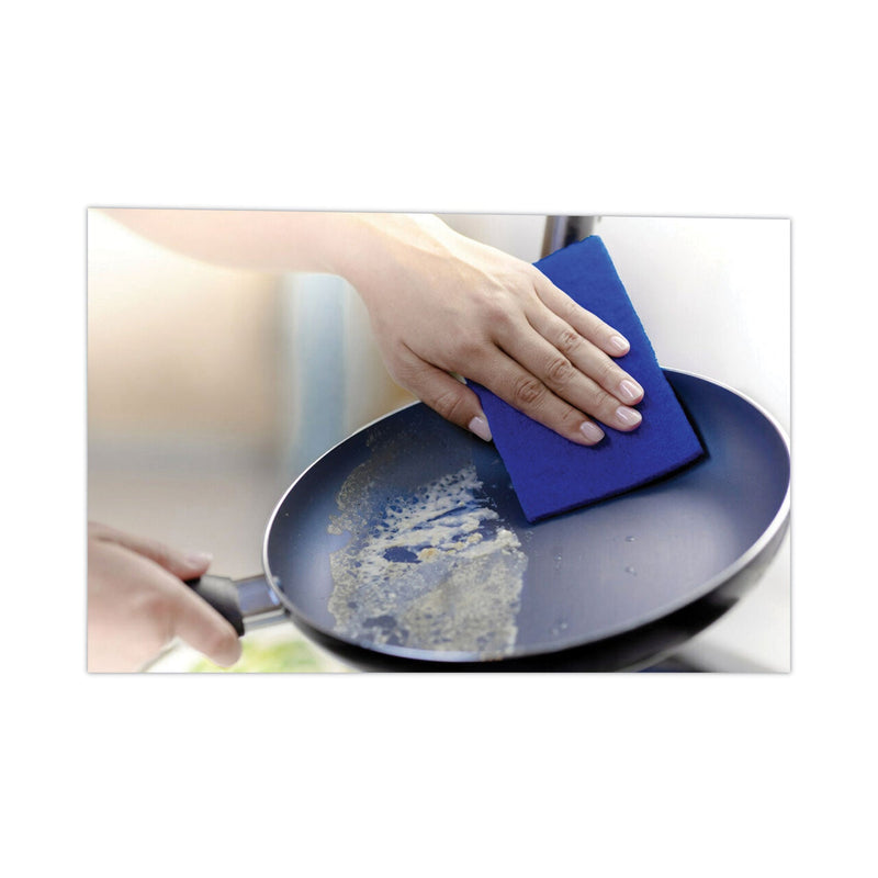 Scotch-Brite Non-Scratch Scour Pads, Size 3 x 6, Blue, 10/Carton