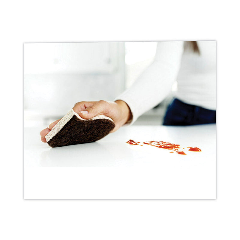 Scotch-Brite Greener Clean Heavy-Duty Scrub Sponge, 4.5 x 2.7, 0.6" Thick, Light Brown, 3/Pack