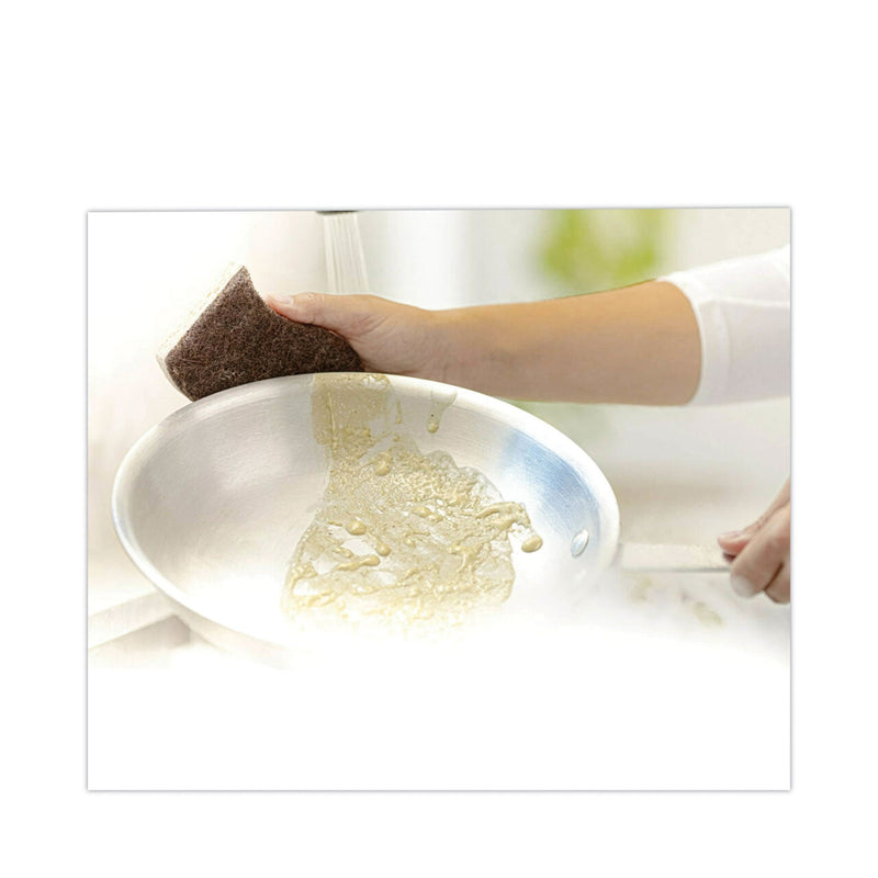 Scotch-Brite Greener Clean Heavy-Duty Scrub Sponge, 4.5 x 2.7, 0.6" Thick, Light Brown, 3/Pack