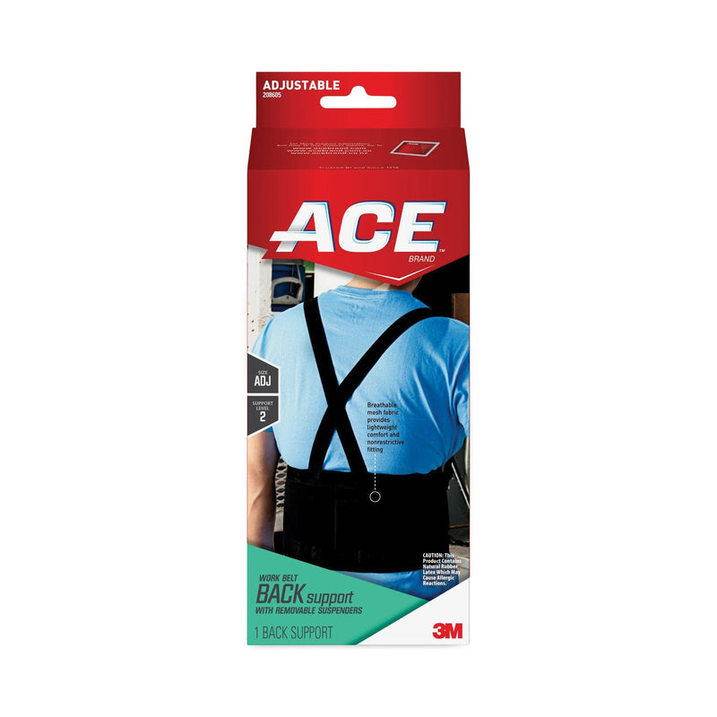 ACE Work Belt with Removable Suspenders, One Size Fits All, Up to 48" Waist Size, Black