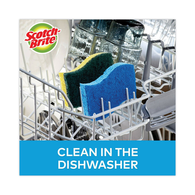 Scotch-Brite Non-Scratch Multi-Purpose Scrub Sponge, 4.4 x 2.6, 0.8" Thick, Blue, 3/Pack