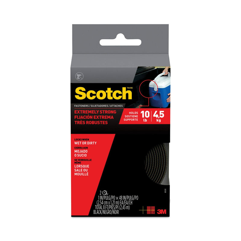Scotch Extreme Fasteners, 1" x 4 ft, Black