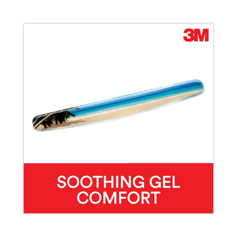 3M Fun Design Clear Gel Keyboard Wrist Rest, 18 x 2.75, Beach Design