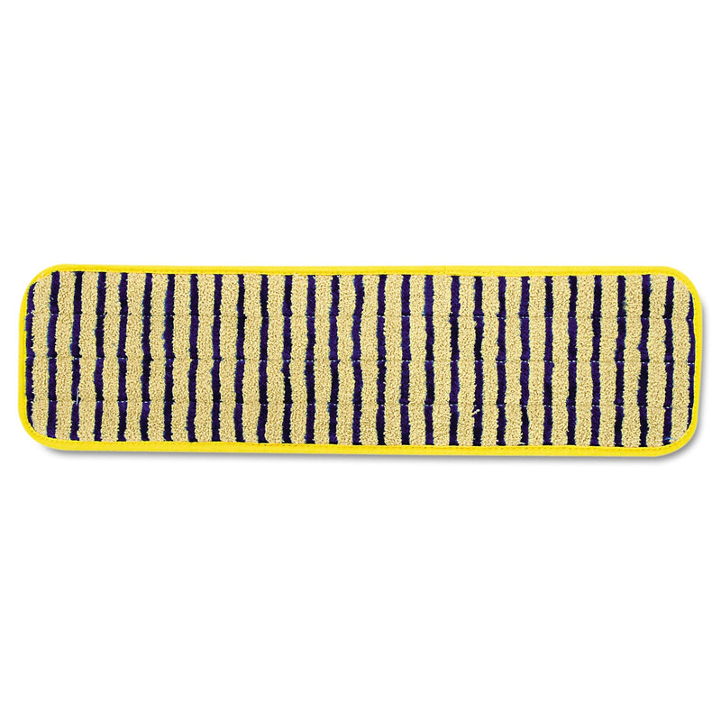 Rubbermaid Microfiber Scrubber Pad, Vertical Polyprolene Stripes, 18", Yellow, 6/Carton