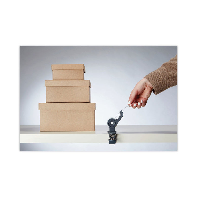 Scotch Clip Dispenser Value Pack with 12 Rolls of Tape, 1" Core, Plastic, Charcoal