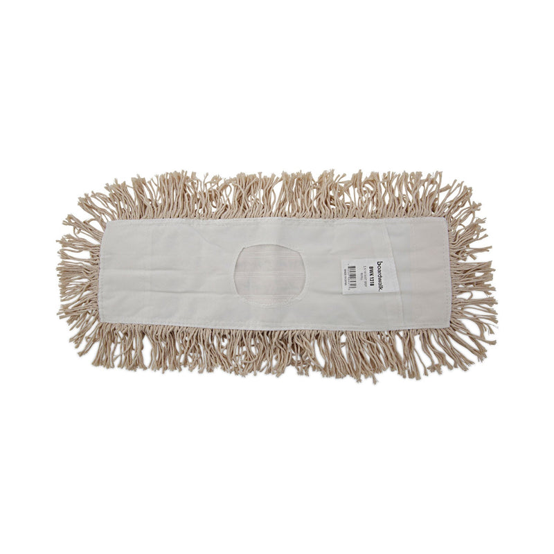 Boardwalk Industrial Dust Mop Head, Hygrade Cotton, 18w x 5d, White