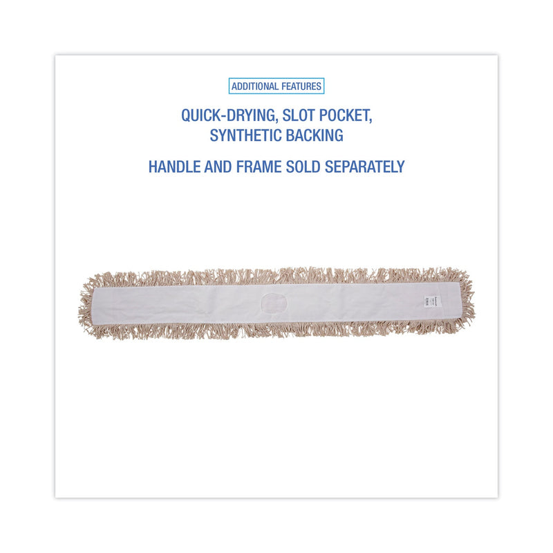 Boardwalk Industrial Dust Mop Head, Hygrade Cotton, 60w x 5d, White