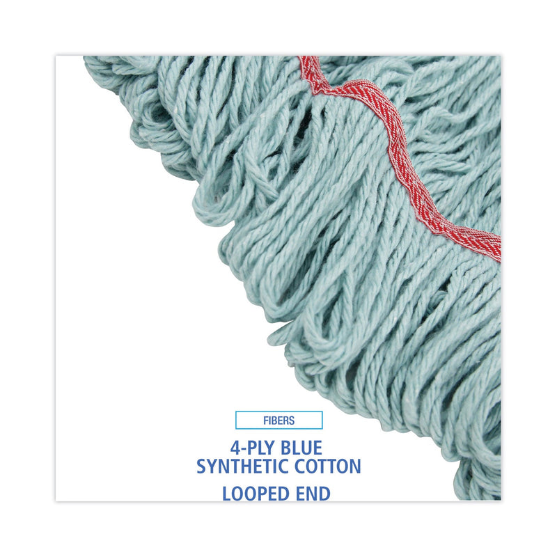 Boardwalk EchoMop with Looped-End Wet Head, Synthetic/Cotton, Large, Blue, 12/Carton