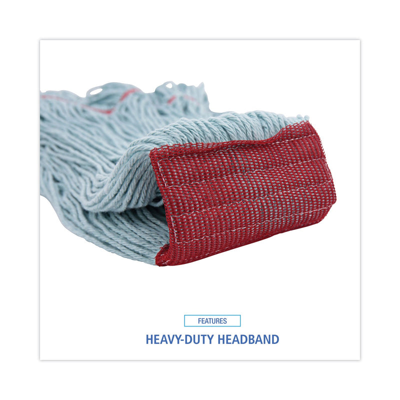 Boardwalk EchoMop with Looped-End Wet Head, Synthetic/Cotton, Large, Blue, 12/Carton