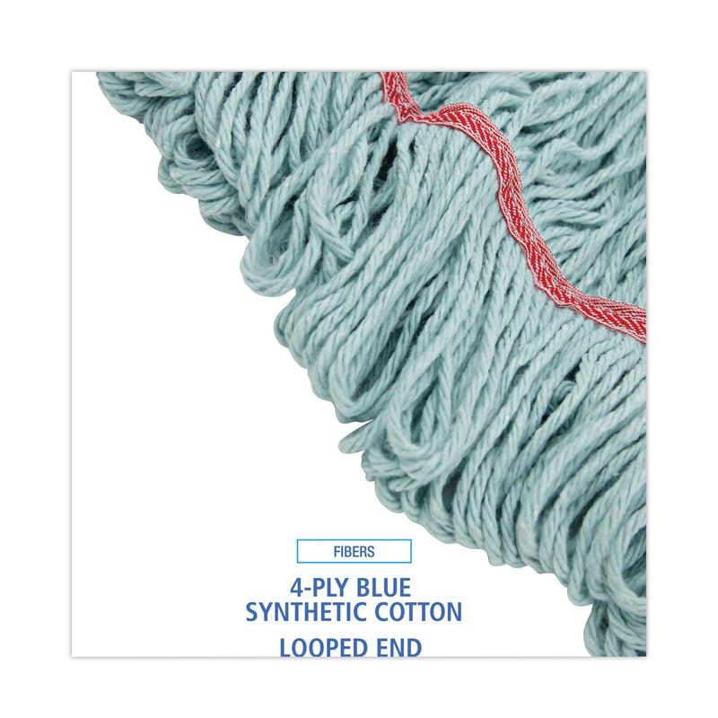 Boardwalk EchoMop with Looped-End Wet Head, Synthetic/Cotton, Large, Blue