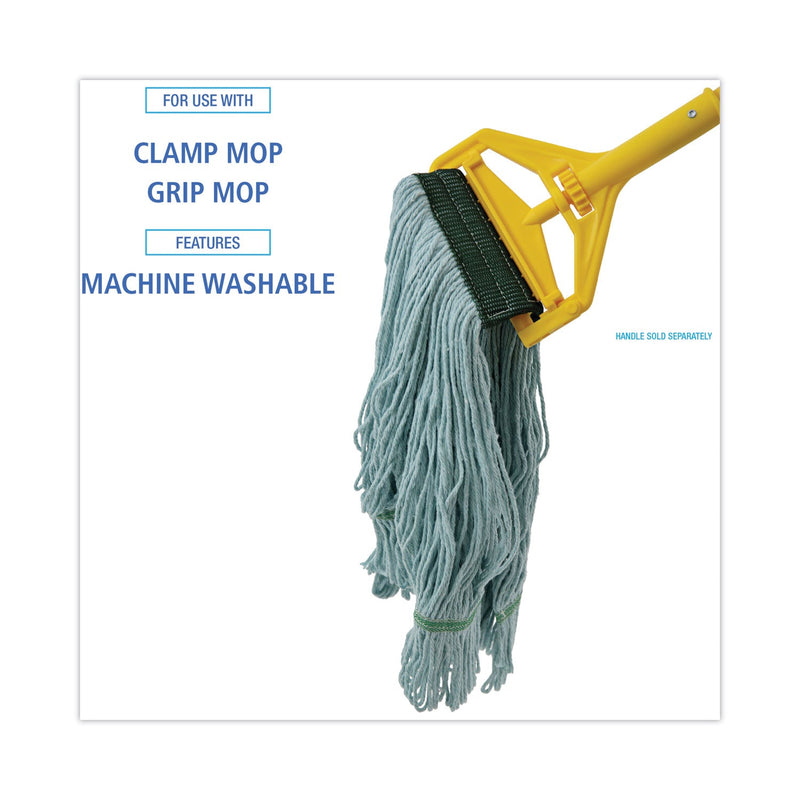 Boardwalk EchoMop with Looped-End Wet Head, Synthetic/Cotton, Medium, Blue, 12/Carton