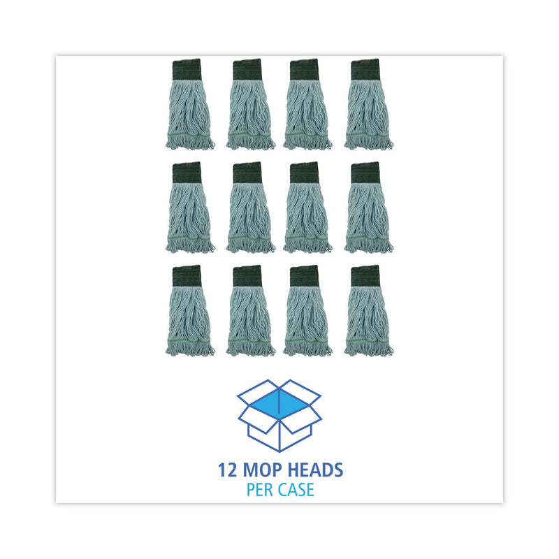 Boardwalk EchoMop with Looped-End Wet Head, Synthetic/Cotton, Medium, Blue, 12/Carton